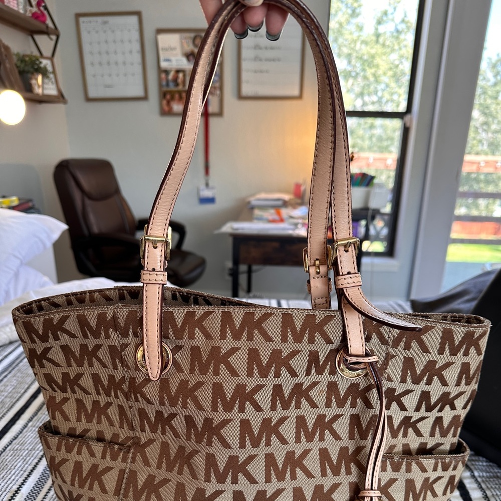 Michael Kors fabric logo purse
